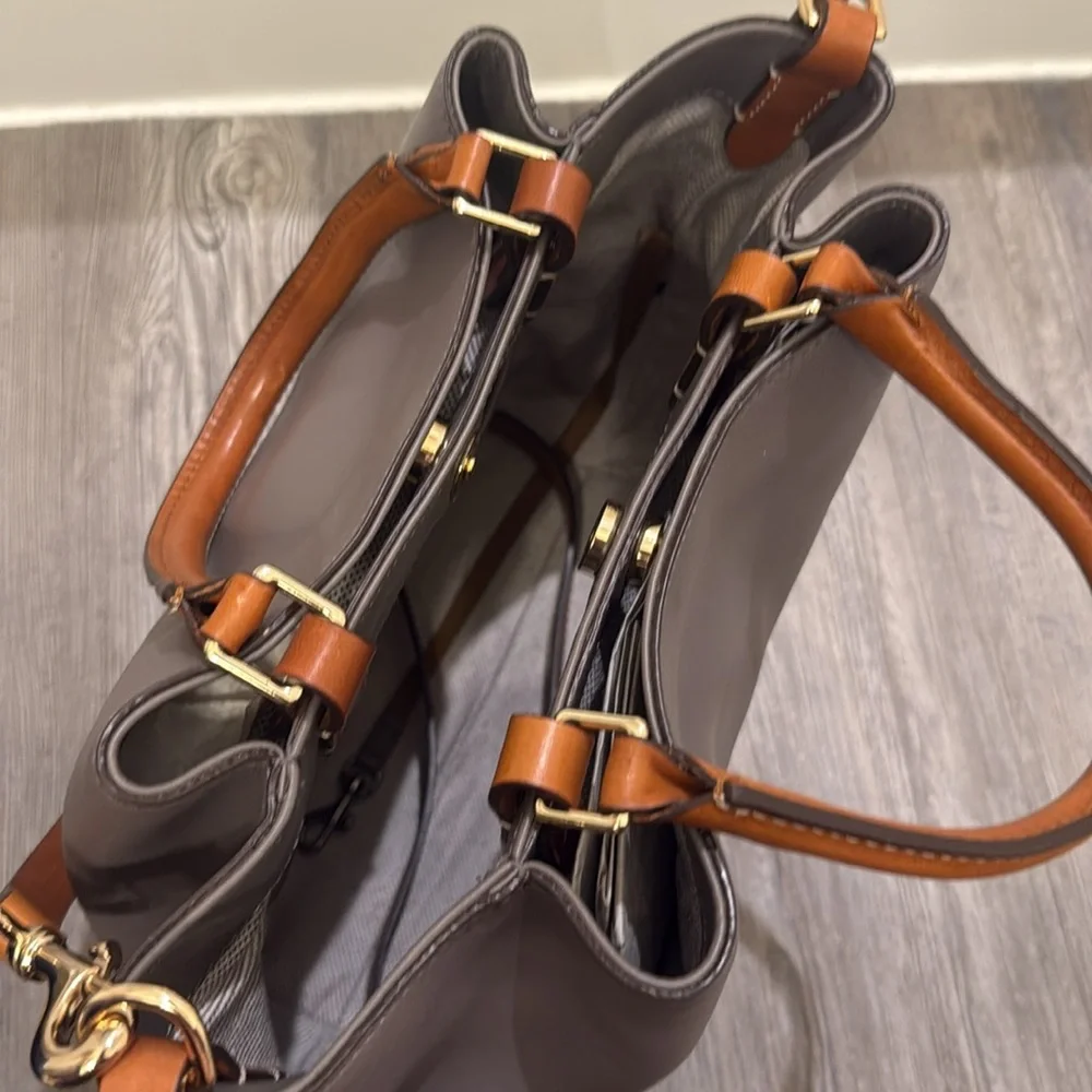 Dooney & Bourke Dawson Gray and Brown Handbag - Picture 5 of 10